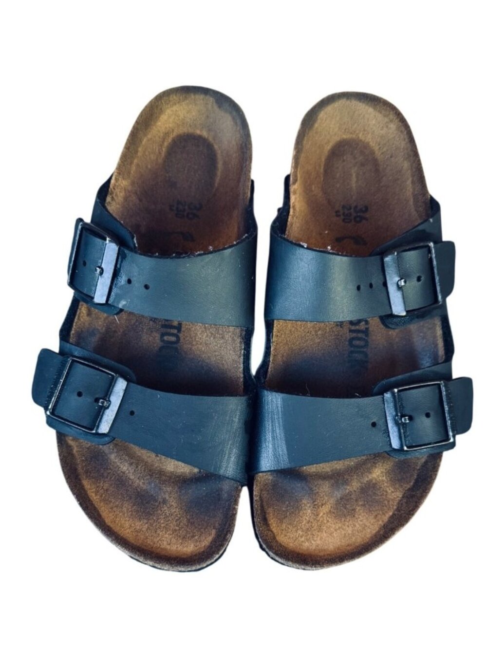 Birkenstock Arizona Women's EU 36 US 5 Sandals Black Leather Cork Footbed